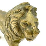 Vintage Brass Prowling Lion Figurine Sculpture 4.5" Tall