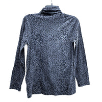 NWT Wmns J.CREW 100% Cotton Gray Leopard Print Long Sleeve Turtleneck Top Sz S