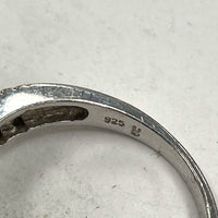 Sterling Silver Spilt Shank CZ Ring Size 7 - 5.15g