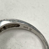 Sterling Silver Spilt Shank CZ Ring Size 7 - 5.15g
