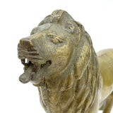 Vintage Brass Roaring Lion Figurine Sculpture 7" Tall