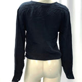 NWT Madewell Black Cropped Long Sleeve Blouse Women’s Sz 0