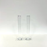 Oleg Cassini 10" Alanna Crystal Candlesticks Engraved with Signature Set of 2