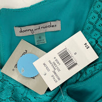 NWT Danny and Nicole Seaglass Blue Green Lace A-Line Midi Dress Women’s Sz 6