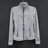 Wmns LULULEMON Gray Heather Define Jacket Zip Up Athletic Sweater Sz 6