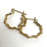 14K Yellow Gold Hoop Earrings with Twist Detail, 1.57g