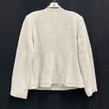Wmns EILEEN FISHER Cream Beige Textured Button Up Lapel Blazer Jacket Sz S