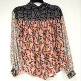 NWT Free People Patchwork Pattern Button Front Shirt Women’s Sz XS