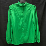 NWT Deadstock Wmns Vintage MIHANG Green Silky Long Sleeve Mock Neck Top Sz 14