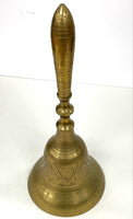 Etched Handheld 12” Brass Bell