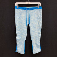 Wmns LULULEMON Blue Heather Beach Runner Crop Capri Leggings Sz 8