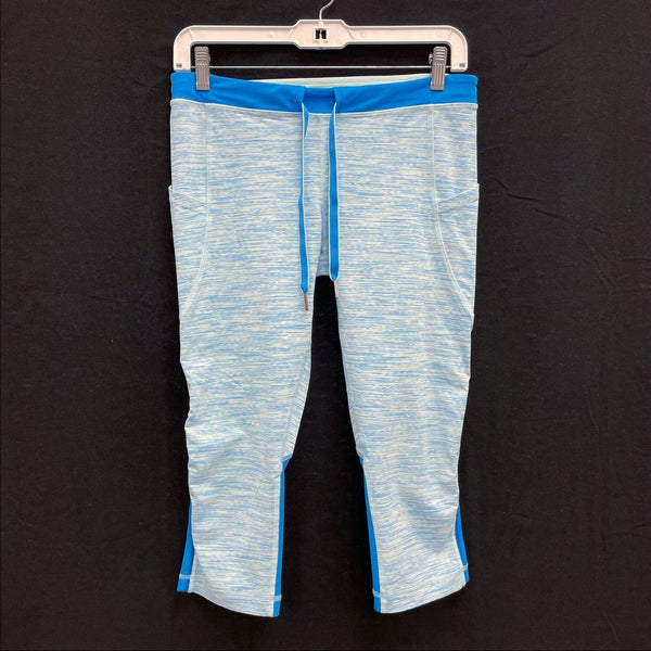 Wmns LULULEMON Blue Heather Beach Runner Crop Capri Leggings Sz 8