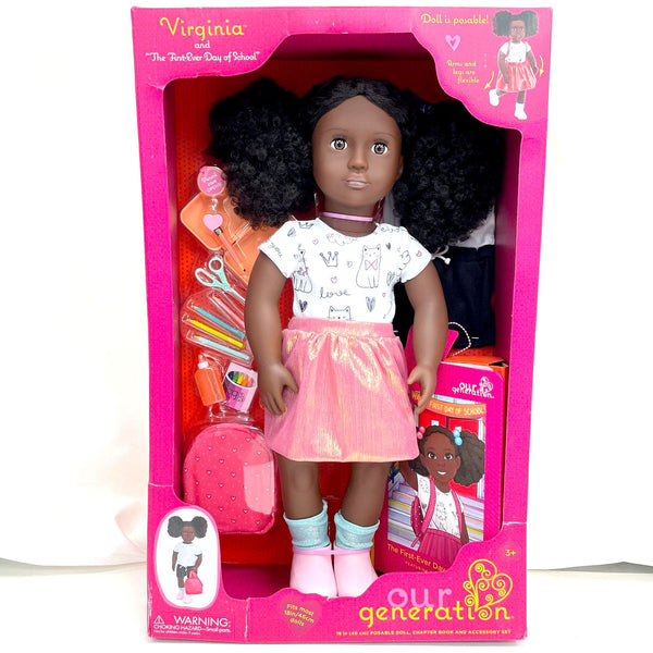 Our Generation Virginia & The First-Ever Day of School 18" Doll, Book, Extras