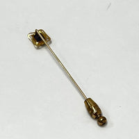 Vintage 10K Yellow Gold Stick Pin with Purple Glass Intaglio, 1.0g