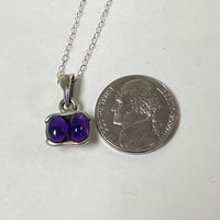 925 Sterling Silver Pendant With Amethyst 3.49 Grams 16 Inch Necklace