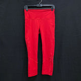 Wmns LULULEMON Bright Red Pace Rival High Rise Crop Cropped Capri Leggings Sz 6