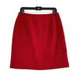 NWT Wmns TALBOTS Wool Blend Red Faux Wrap Above Knee Skirt Sz 8 Petite MSRP$99