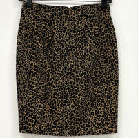 NWT J.Crew Brown Leopard Print Cotton Blend Pencil Skirt Women’s Sz 00