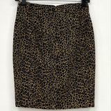 NWT J.Crew Brown Leopard Print Cotton Blend Pencil Skirt Women’s Sz 00
