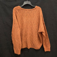 NWT Wmns MADEWELL Alpaca Blend Burnt Orange Cable Knit Sweater Sz 2X MSRP$89.5