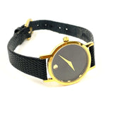 Movado Museum Women's Black Dial Black Leather Band Watch 87-25-832 (Untested)
