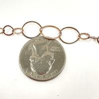 Rose Gold Over Sterling Silver 36" Lightweight 5.6-10mm Link Necklace, 9.2g