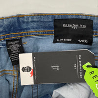 NWT The Perfect Jean NYC Light Wash Slim Thick Straight Jeans Men’s Sz 42x32