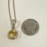 925 Sterling Silver Round Faceted Citrine Pendant