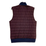 Mens PERRY ELLIS Burgundy & Blue Gorpcore Outdoor Quilted Puffer Vest Sz S