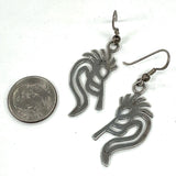 Sterling Silver 925 Southwestern Kokopelli Dangle Earrings, 4.63g