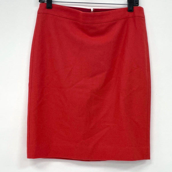 NWT J.Crew Bright Red Wool Blend Pencil Skirt Women’s Sz 4