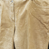 Wmns 90s Vintage VENEZIA JEANS Tan Genuine Suede Leather Pants Sz 20