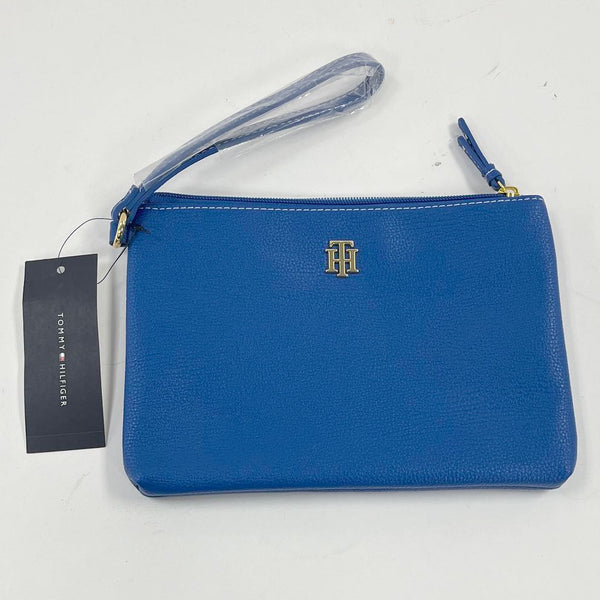 Tommy Hilfiger Blue Faux Leather Wristlet New with Tags