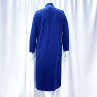 Wmns 80s Vintage Britanny Originals 100% Wool Blue Double Breasted Coat No Sz