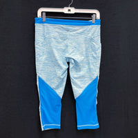 Wmns LULULEMON Blue Heather Beach Runner Crop Capri Leggings Sz 8
