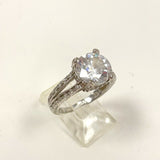 Sterling Silver Spilt Shank CZ Ring Size 7 - 5.15g