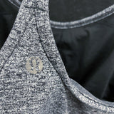 Wmns LULULEMON Gray Heather Power Y Built In Bra Athletic Tank Top Sz 4