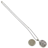 Suspicion Sterling Silver Two-Tone Marcasite Oval Pendant Necklace, 13.52g