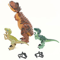 3 LEGO Jurassic World Dinosaur Figures; Carnotaurus, Delta, And Blue