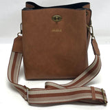 Liz Soto Brown Faux Leather Adjustable Crossbody Purse