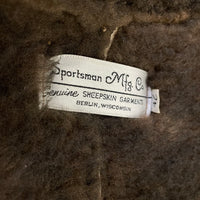 Vintage Sportsman MFG Co. Brown Genuine Sheepskin Suede Sherpa Jacket Sz 42