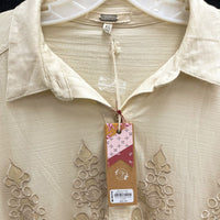 NWT Wmns GIMMICKS by Buckle Beige Lace Overlay Button Up Top Sz XL MSRP$62.95