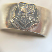 Sterling Silver Vintage Sz. 6.75 Omega Mu Chi Fraternal 9.5mm Wide Ring, 6.23g