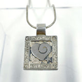 925 Sterling Silver Reversible Family Pendant Tree Of Life/ Heart