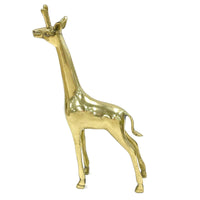 Vintage Polished Brass Giraffe Figurine Sculpture 11.5" Tall