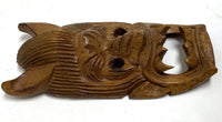 Hand Carved Wooden Snarling Face MMI Import Branded Mask Wall Hanging