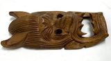 Hand Carved Wooden Snarling Face MMI Import Branded Mask Wall Hanging