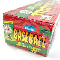 Fleer 1990 10th Anniversary Ed. MLB Baseball Logo Stickers and Trading Cards Box