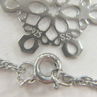 Sterling Silver 18" Openwork Snowflake Pendant Necklace, 4.38g