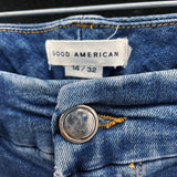NWT Wmns GOOD AMERICAN Blue Denim Good Legs Skinny Crop Jeans Sz 14 MSRP$119